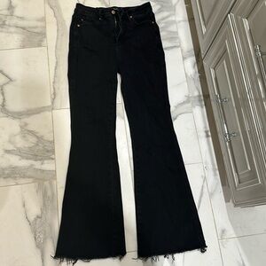 Judy Blue Jeans Black Denim Flares Raw Hem 9/29